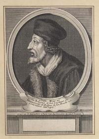 Jean Hus ne en Boheme il fut recteur de l'universite de Prague il fut Brule a Constance l'an 1415.