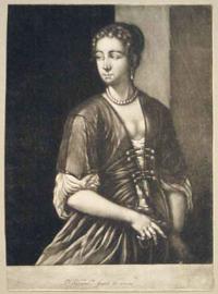 [Three-quarter portrait of a courtesan.]