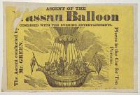 [Royal Gardens, Vauxhall. Grand day and evening fete, next Tuesday, August 7, 1838.] Ascent of the [N]assau Balloon.