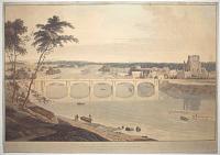 View of the New Bridge over the River Tweed at Kelso, Scotland.