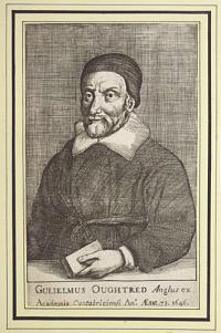 Gulielmus Oughtred Anglus ex Academia Cantabrigienfi An.o Aetat. 73. 1646.