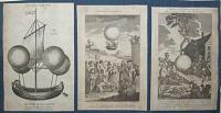 [Three ballooning prints on sheet from the European Magazine]