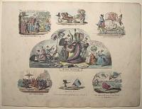 [Seven vignette satires of bonnets on one sheet.]