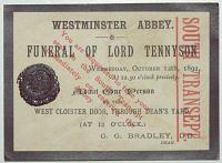 Westimster Abbey. Funeral of Lord Tennyson.