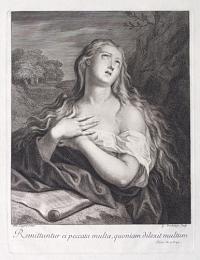[The penitent Mary Magdalene in the wilderness]. Remittuntur ei peccata multa, quoniam dilexit multum.