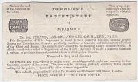 Johnson's Patent Syrup of Asparagus.