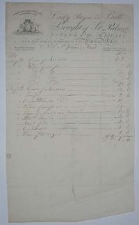 [CUTLERS]  Bought of G. Palmer, Cutler to His Majesty, and His Royal Highness The Prince of Wales, No.1, St James�s Street.