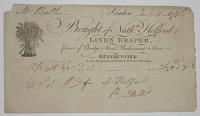[LINENDRAPERS]  Bought of Nathn. Holford, Linen Draper, Corner of Bridge Street, Parliament Street, Westminster. A New Assortment of all kinds of Linen Drapery.