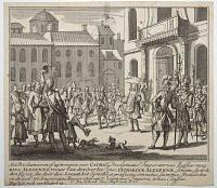 [Proclamation of Catherine I] Het Proclameeren of uytropen over Catharina Alexewna, vrouw van den Overleeden Kyser [...] [parallel text in Latin]