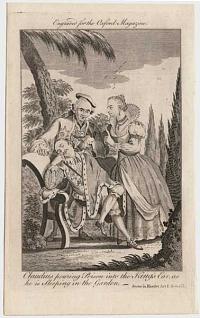 [George III & Bute] Claudius pouring Poison into the King's Ear, as he is Sleeping in the Garden.