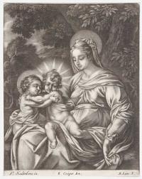 [The Virgin and Child under a tree, with St John the Baptist.]