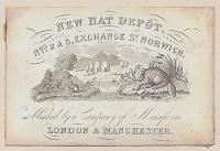 [HATTERS] New Hat Depot. Nos. 2 & 3, Exchange St. Norwich. Established by a Company of Manufacturers, London & Manchester.