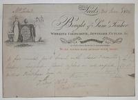 [JEWELLERS / GOLDSMITHS]  Corner of Bond-Street, Briggate, Leeds/ Bought of Saml. Tinker, Working Goldsmith, Jeweller, Cutler, & c. Six Months Credit or Five Per Cent for immediate Payment [and, printed in red:] NB. All Second Hand Articles Ready Money.