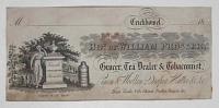 [TEA DEALER / GROCER]  Crickhowel � Bot. of William Prosser. Grocer, Tea-Dealer & Tobacconist, Linen & Woollen Draper, Hatter, &c. &c.