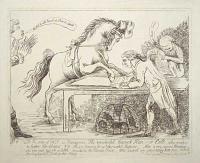 [George IV] To be seen at Mr S_n's Menagerie the wonderful, learned Han-r Colt, who writes a letter blindfolded.