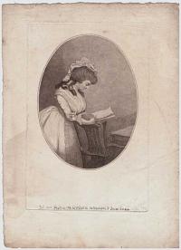 [A woman reading a letter.]