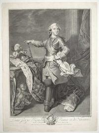 Louis Seize Roi de France et de Navarre. Née a Versailles le 25. Aoust 1754.