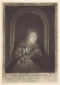 [Woman with an oil lamp.]