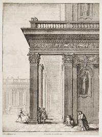 [Classical collonade and courtyard after David Teniers.]