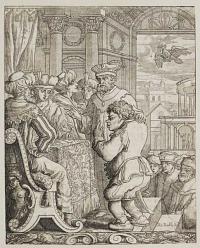 [Life of Aesop: Aesop interpreting to the Samians the portent of the eagle and the public ring.]