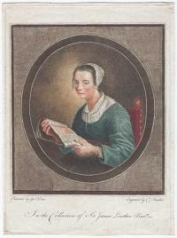[A Dutch girl reading an illustrated book.]