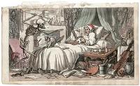 [The English Dance of Death.] Fungus, at length, contrives to get Death's dart into his Cabinet.