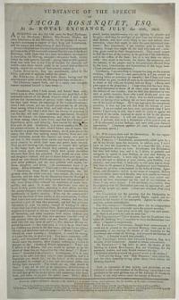 Substance of the Speech of Jacob Bosanquet, Esq. At the Royal Exchange, July the 26th, 1803.