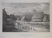 R&eacute;ception a Tondano. Du Gouverneur Merkus et des Officiers de l'Astrolabe.