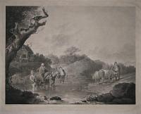 Irish Peasantry Crossing A Brook.