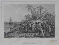 Bougainville, abordant à Taïti, (iles Marquises.)