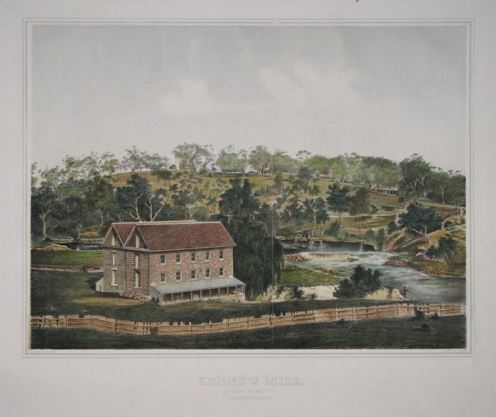 Kenny's Mill (late Dight's), Yarra Yarra Falls 1863.