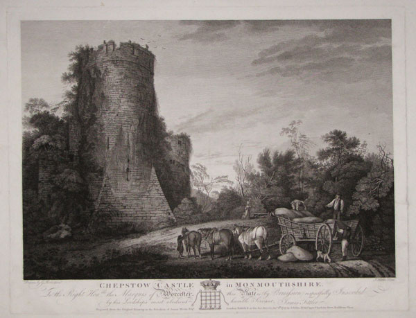Chepstow Castle in Monmouthshire. To the Right Hon.ble the Marquis of Worcester ~ this Plate is (by Permisson) respectfully Inscribed, by his Lordship's most obedient humble Servant, James Fittler.