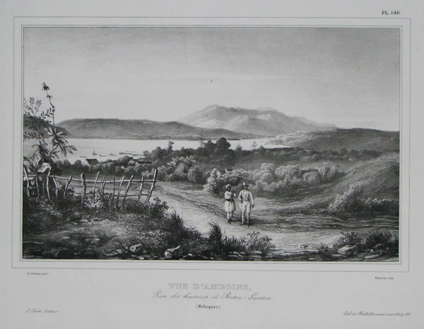 Vue d'Amboine, Prise des hauteurs de Batou-Ganton. (Moluques.)