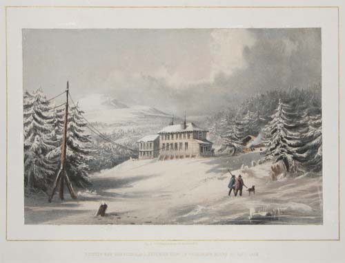 Trinity Bay, Newfoundland. Exterior of Telegraph House, in 1857-1758.