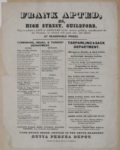Frank Apted, 25, High Street, Guildford,