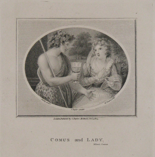 Comus and Lady, Milton's Comus.