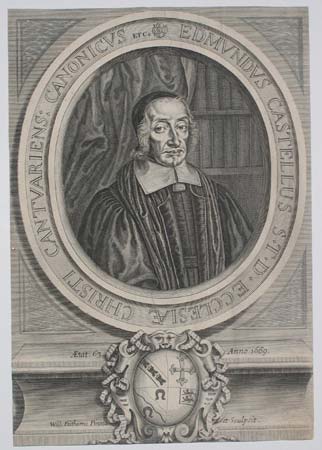 Edmundus Castellus S.T.D. Ecclesiae Christi Cantuariens: Canonicus etc. Aetat. 63 Anno 1669.