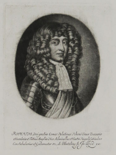 [Germany] Rupertus. Dei gratiae Comes Palatinus Rheni Dux Bavariae et Cumbriae et Totius Angliae Vice Admirallus et Castri Regalis Windsor Constabularius et Gubernator &c.