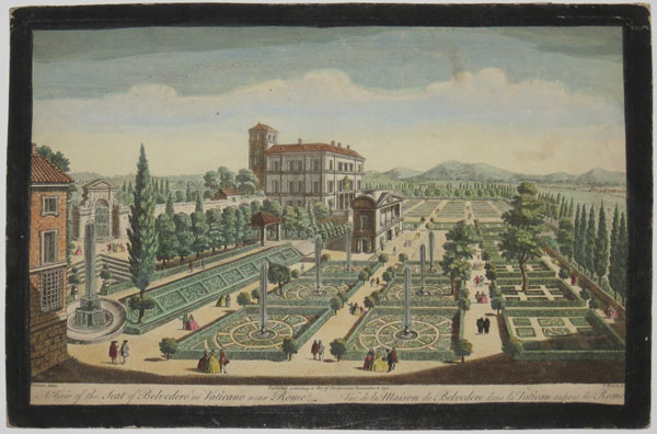 A View of the Seat of Belvedere in Vaticano near Rome. Vue de la Maison de Belvedere dans la Vatican aupres de Rome.