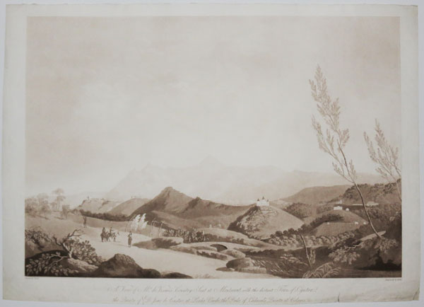 A View of Mr. de Visme's Country Seat at Montserat, with the distant Town of Cyntra,