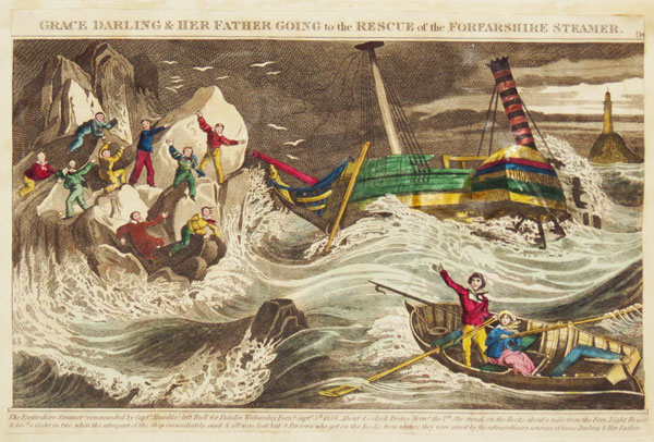 Grace Darling & Her Father Going to the Rescue of the Forfarshire Steamer.