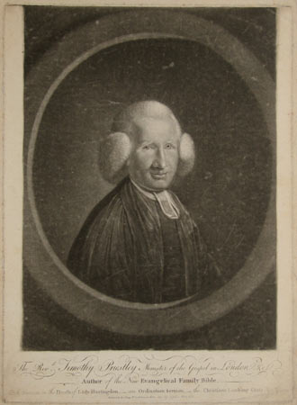 The Rev.d Timothy Priestley Minister of the Gospel in London &c.