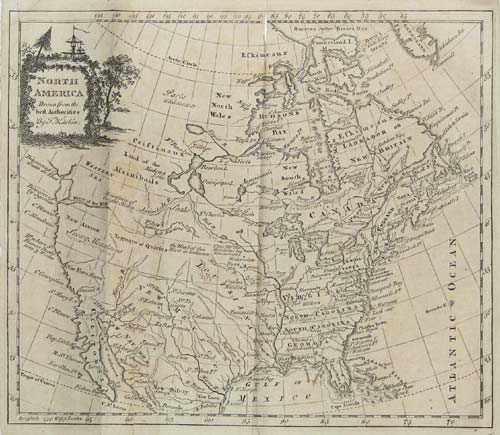 North America  Drawn from the best Authorities  By T. Kitchin [decorative cartouche].