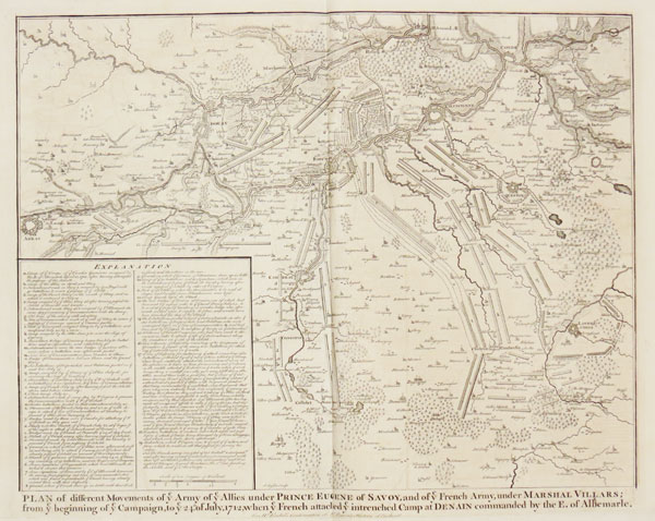 Plan of different Movements of ye Army of ye Allies under Prince Eugene of Savoy,