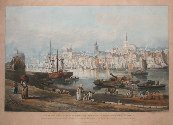 View of the Port and Town of Newcastle upon Tyne, from the Rope Walk Gateshead.  Dedicated with Permission to the Right Worshipful the Mayor & Corporation of that Ancient Town by Their obliged and Obedient Servant. T.M. Richardson.