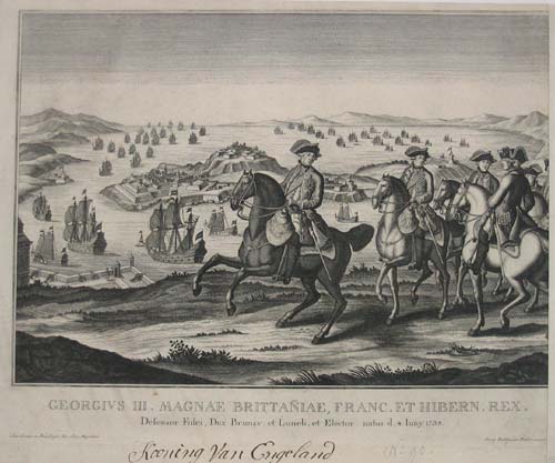 Georgius III. Magnae Brittaniae, Franc. Et Hibern. Rex.  Defensor Fidei, Dux Brunsv. Et Luneb. Et Elector. Natus d. 4. Juny 1738.