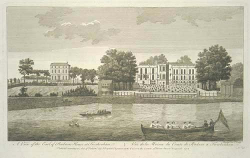 A View of the Earl of Radnor's House at Twickenham ~ Vue de la Maison du Comte de Radnor a Twickenham.