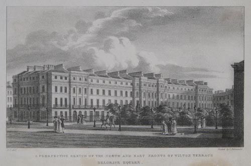 A Perspective Sketch of the North and East Fronts of Wilton Terrace Belgrave Square.