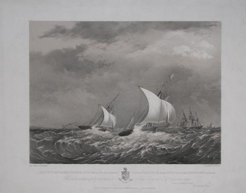 The Cutter Yacht, Corsair, R.Y.S. Sailing the great match with the Talisman