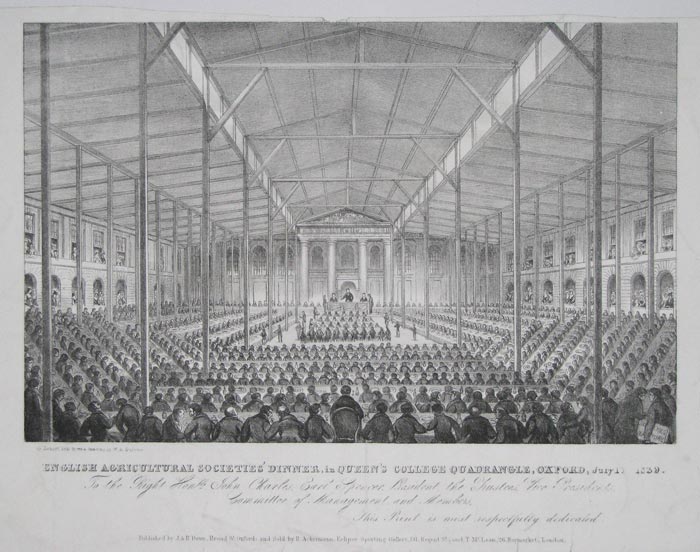 English Agricultural Societies' Dinner, in Queen's College Quadrangle, Oxford, July 1[7th?] 1839.  [&]